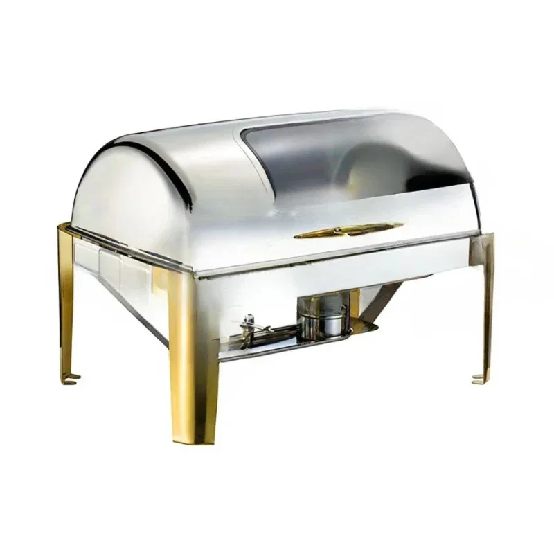 Commercial Rectangular Roll Top Hydraulic Hot Pot 9L, Stainless Steel Buffet Heater