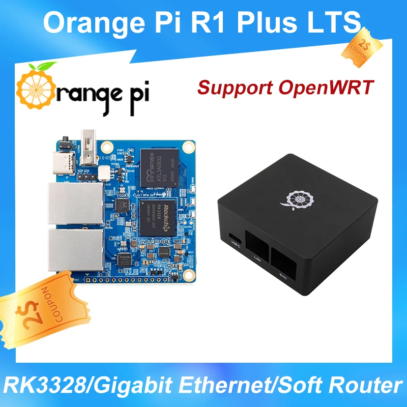 

Orange Pi R1 Plus LTS 1GB RAM Rockchip RK3328 Open Source Single Board Case Optional Computer Run Android 9 Ubuntu Debian OS