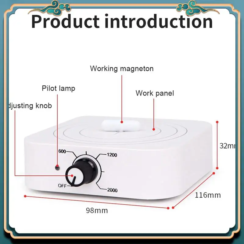 (새로운)-W601 미니 자기 교반기 2000RPM 실험실 및 가정용 브러시리스 모터가있는 조정 가능한 속도 실험실 믹서 EU 플러그