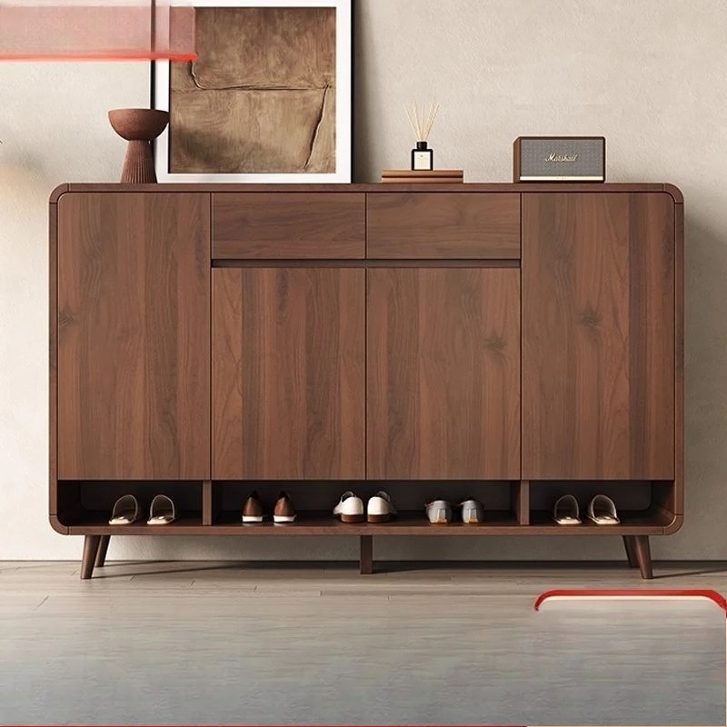 

Solid wood shoe cabinet household entrance is integrated with large-capacity entrance against the wall