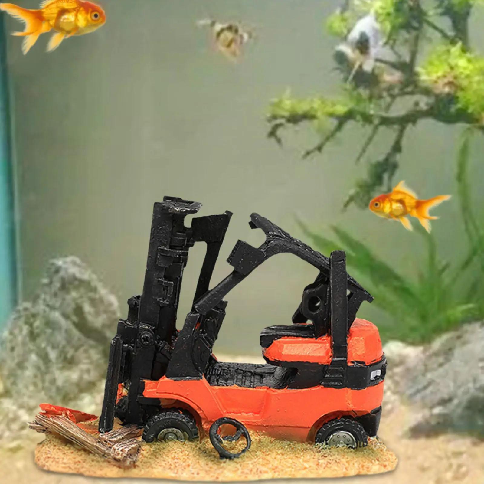 

Simulation Forklift Fish Tank Decoration Aquarium Ornament Landscape Ornament for Small Fish