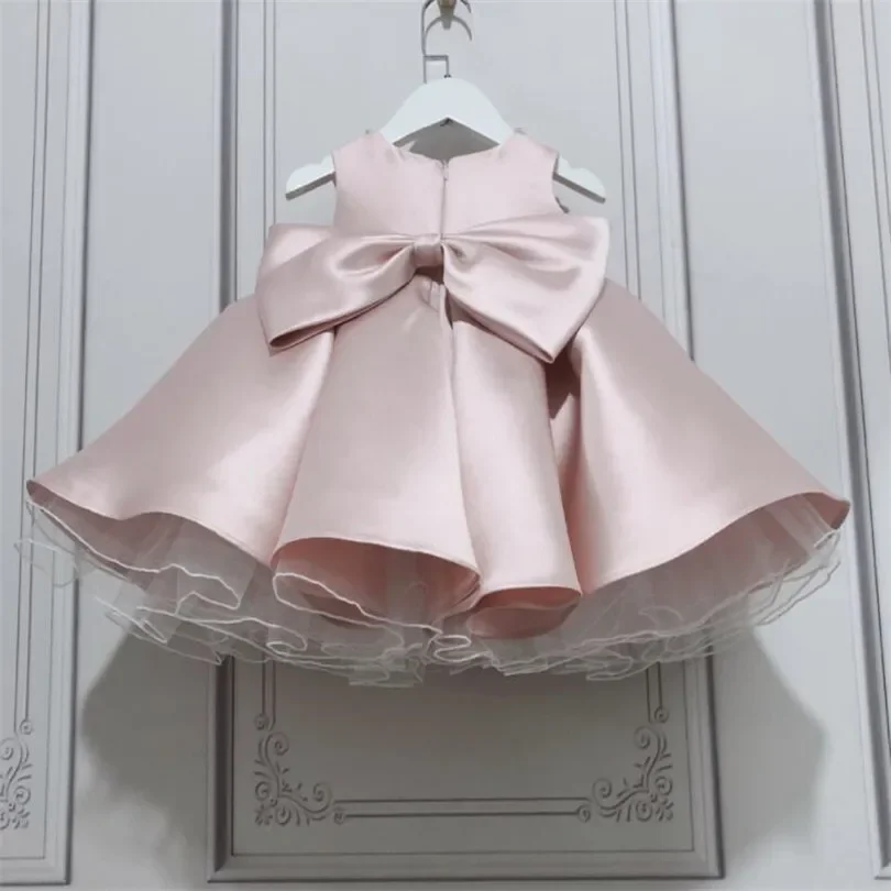 1st Birthday Baby Girls Dress Big Bow Pearl Party Wedding Kids Dresses For Girls Princess Baby Baptism Christening Ball Gowns