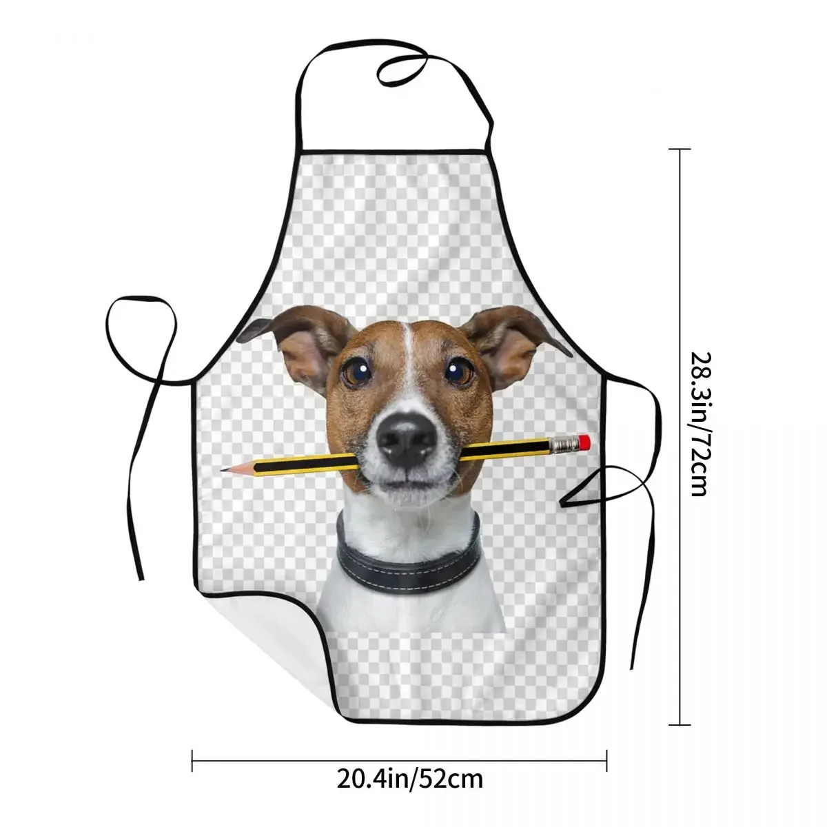 Funny Jack Russell Terrier Dog With Pencil Bib Aprons Men Women Unisex Kitchen Chef Animal Tablier Cuisine for Cooking Baking