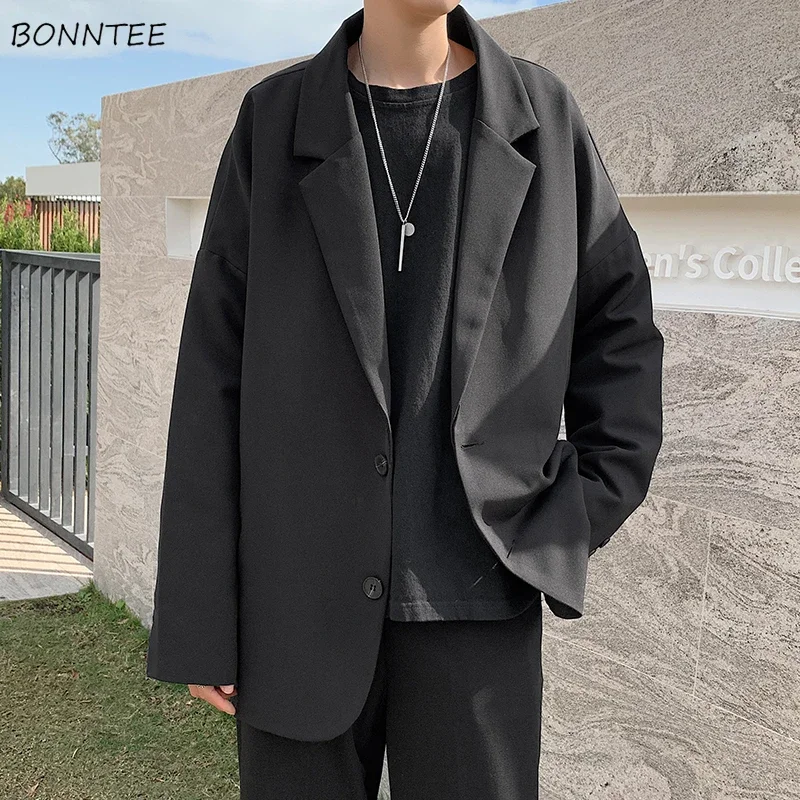 Blazers Men Gentle Autumn Ins All-match Solid Ulzzang Baggy Male Teens College Stylish Streetwear Design Casual Fashion Clothing