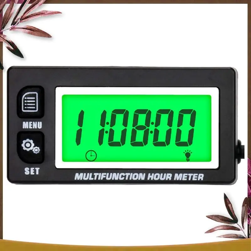AB59-LCD Digital Hourmeter Tachometer Engine Thermometer Replaceable Clock For Motorcycle ATV Marine Boat Gasoline Engines