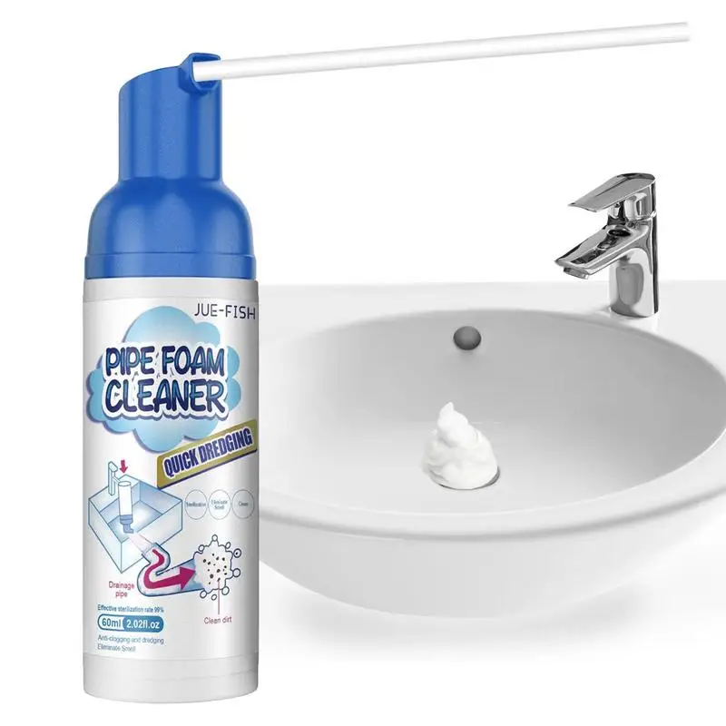 Nettoyant en mousse pour vidange, dépistolet ant pour drague de tuyau, nettoyeur de vidange, nettoyeur d'évier et de vidange injuste, nettoyeurs de vidange à mousse rapide, 60ml