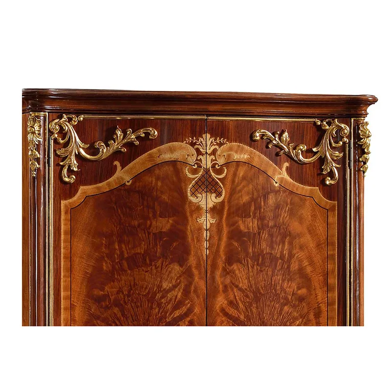 British classical solid wood wardrobe carved solid wood double door wardrobe mahogany