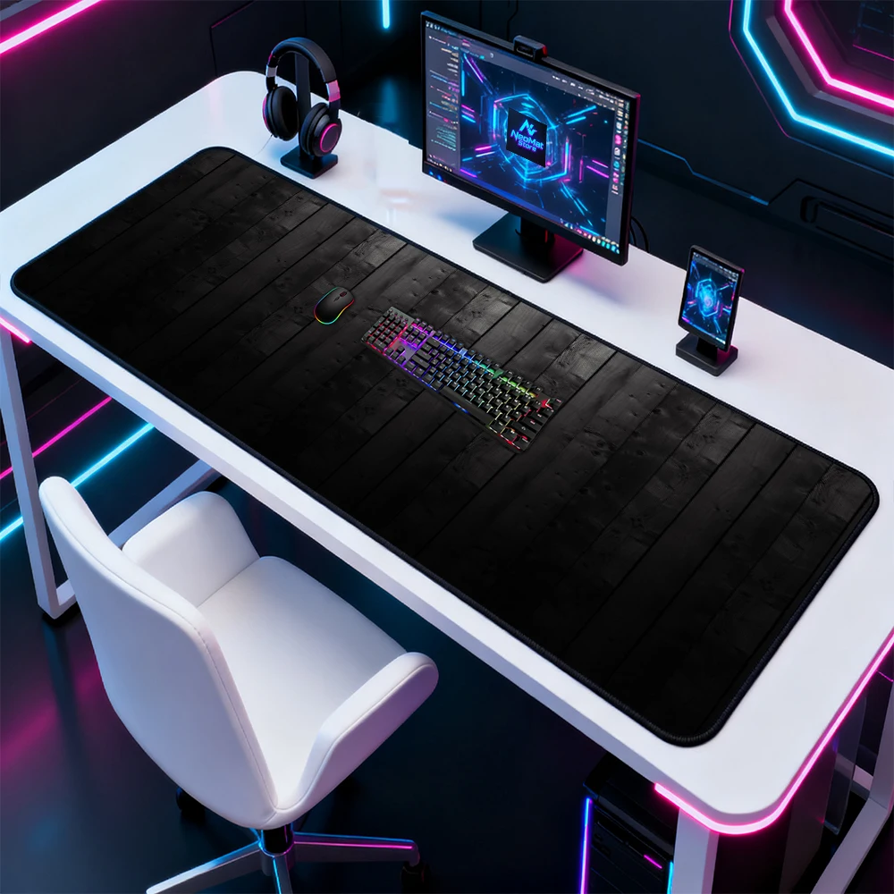 Huge Mouse Pad 2000x1000 Wood  - Desk Setup Black And Wood 评论和价格