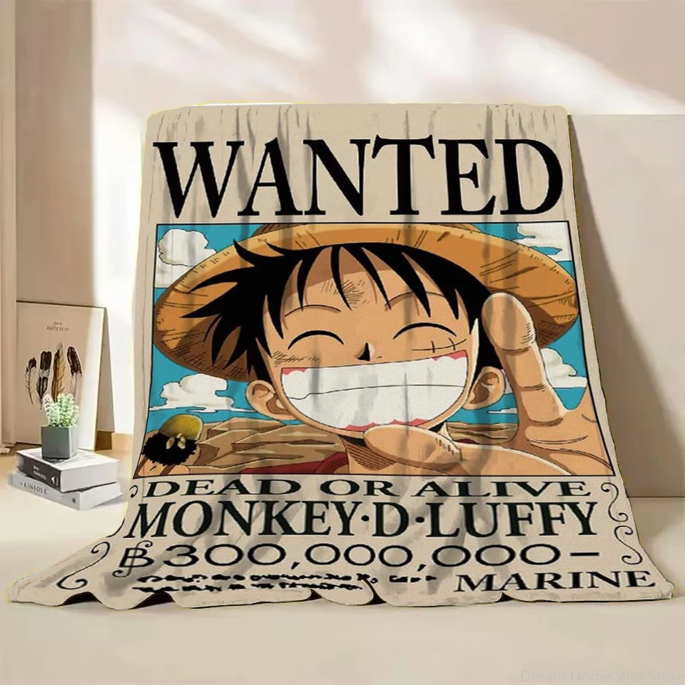 

Anime ONE PIECE Flannel Fleece Blanket for Home Bedroom Bed Sofa Office ChildrenCover Adult Soft Blanket Kids Cute Gifts MINISO