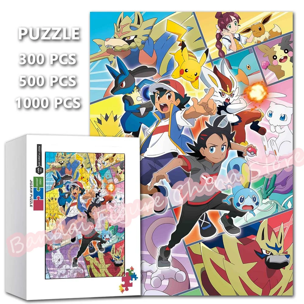 

Vaporeon Pikachu Adventure Jigsaw Puzzles Pokemon Monster Cartoon Comic Print Puzzles for Kids Intellectual Game Toys Gifts