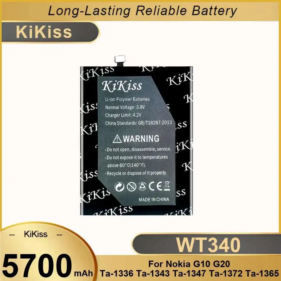 

High-Capacity 5700Mah For Nokia G10 G20 TA-1336 TA-1343 TA-1347 TA-1372 TA-1365 Mobile Phone Battery WT340