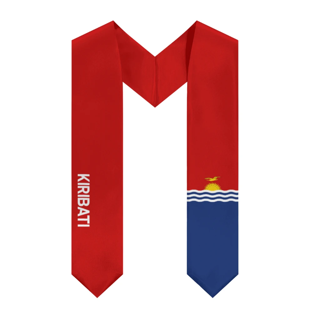 More design Graduation shawl Kiribati Flag & United States Flag Stole Sash Honor Study Aboard International Students