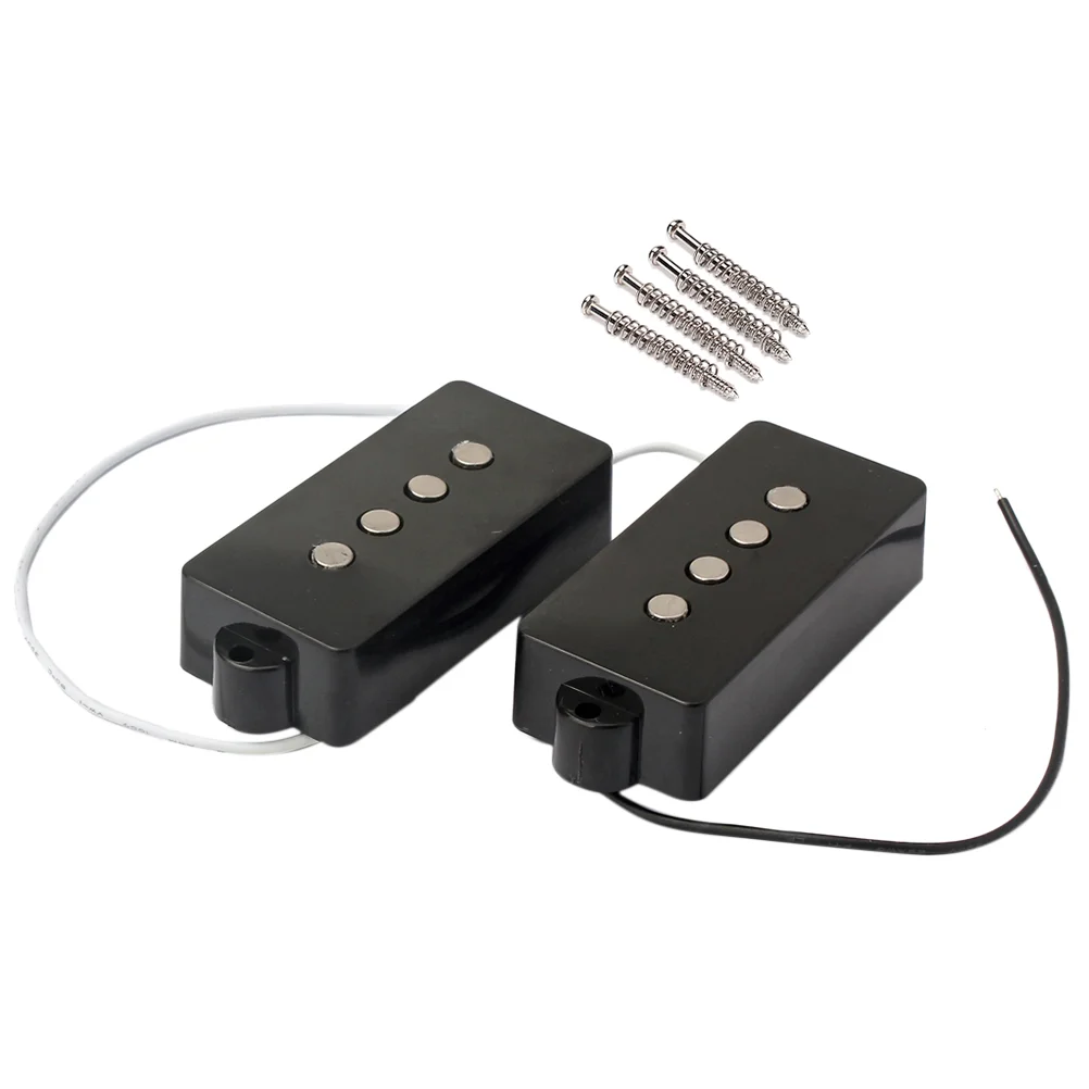 4 String Electric Bass Pickups Bridge Neck Pickups Set for PB Bass Guitar Open Style Guitar Parts and Accessories GMB11 Black