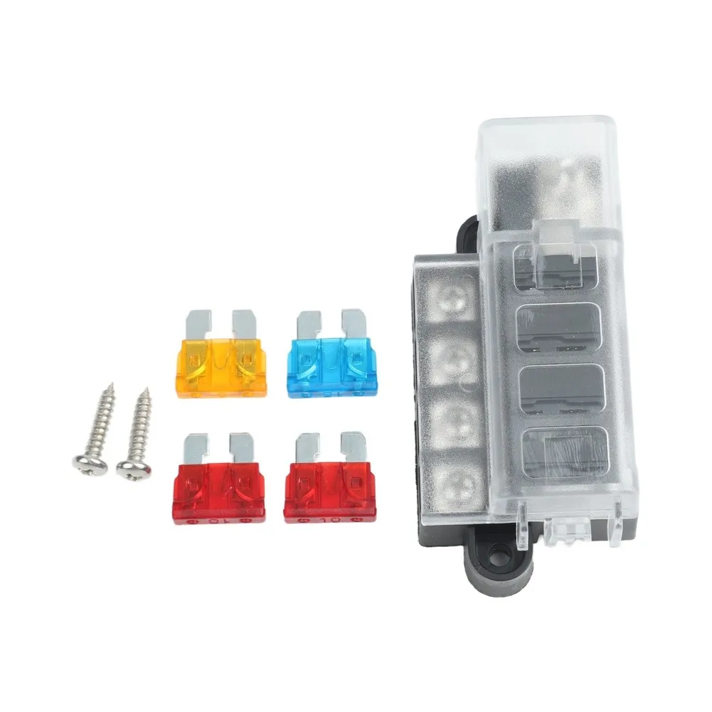 For 12V And 24V Fuses 4 Gang Fuse Box For Circuit Protection Compact Fuse Box Built For Automotive Marine Applications