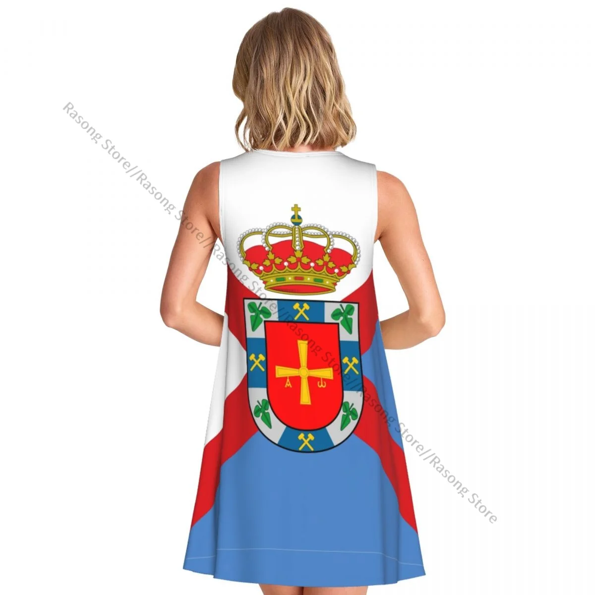 Abito da donna T-shirt casual estiva Abiti da spiaggia Coprispalle con bandiera El Bierzo