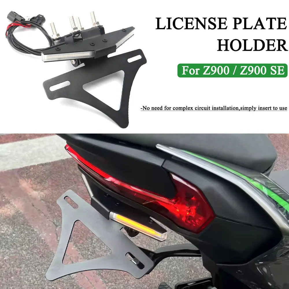 

Держатель номерного знака для KAWASAKI Z 900 Z900 z 900 2025, кронштейн для задней рамы мотоцикла, светодиодный номерной светильник, устройство для устранения крыльев