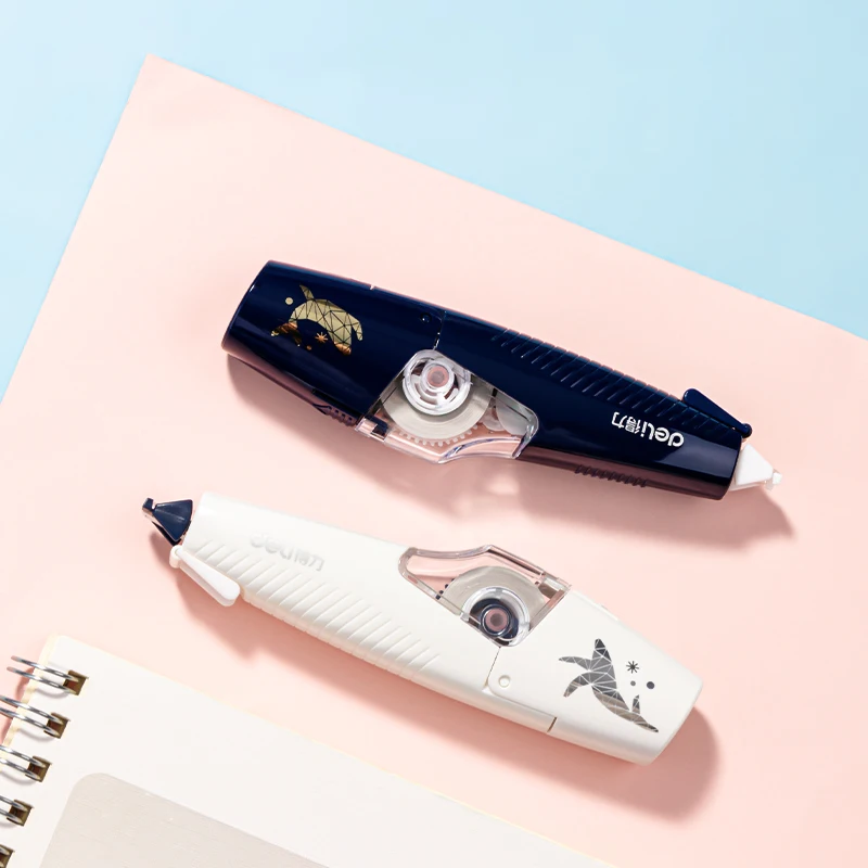 Deli 2pcs Set Pen Type Correction Tapes Student Kawaii Tape Cute Modification Corrector Tape for Stationery School Supplies