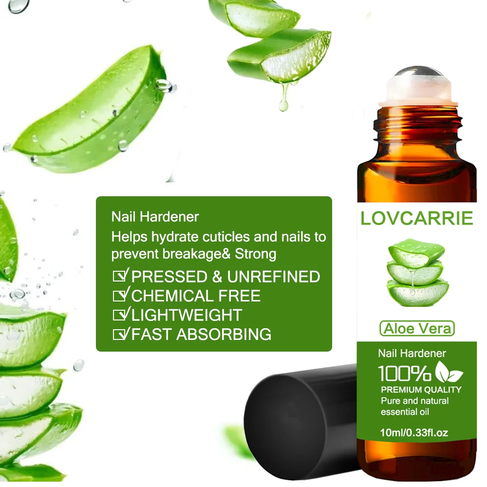 LOVCARRIE Aloe Cuticle Oil Nail Hardener Roll-On Natural Nail Care Product Repair Damaged Nails Manicure Treatment Revitalizing