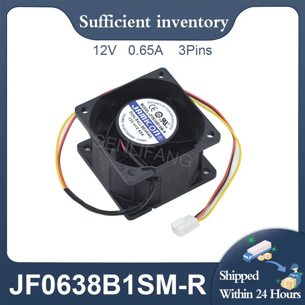 JF0638B1SM-R 6CM Cooling Fan DC12V New For JAMICON 60*60*38MM Dual Ball Bearing Cooler 0.65A 3Pins