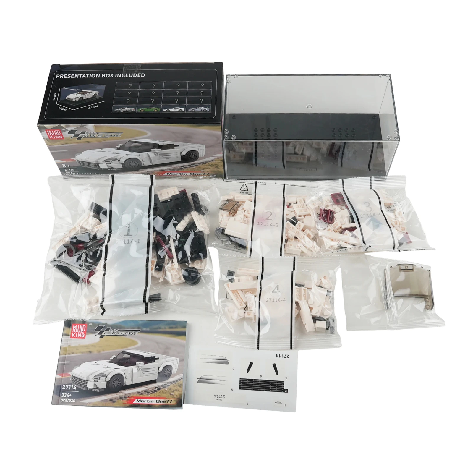 

Mould King 27114 ONE 77 Supercar 334PCS Bricks Building Blocks Classic Sports Car Model with Display Box Collectible Toys Gifts