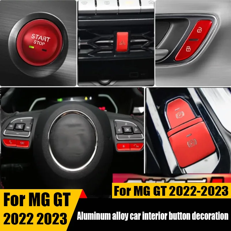 For MG GT 2022 2023 Electronic handbrake button sticker for one click start dual flash door unlocking modification sticker