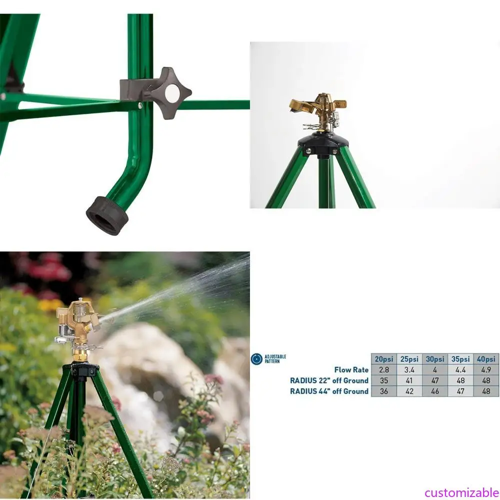 

Dual Brass Impact Sprinklers with Sturdy Tripod Base