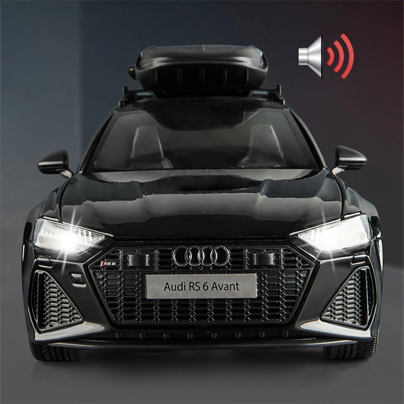 1/18 Audi RS6 Avant Station Wagon Alloy Car Model Diecasts Metal Sports Vehicles Car Model Simulation Sound Light Kids Toys Gift