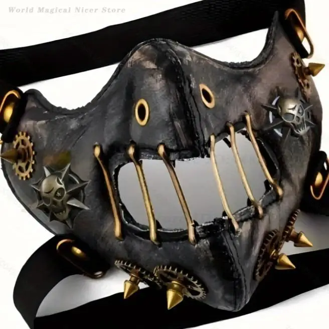 New Stylish Steampunk Decorative Face Cover, Exquisite Fashion Accessory for Halloween Theme Party Cosplay Stage Performance