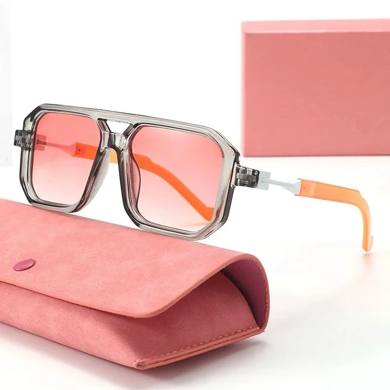 

2025 new double beam square sunglasses men European and American retro fashion versatile sunglasses women uv400(DS-2506)