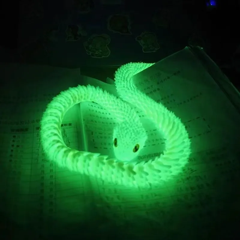 45CM 3D Printed Gem Snake Animals Crystal Toy Rotatable Articulated Snake Gift Colorful For Child Perfect For Birthdays Present