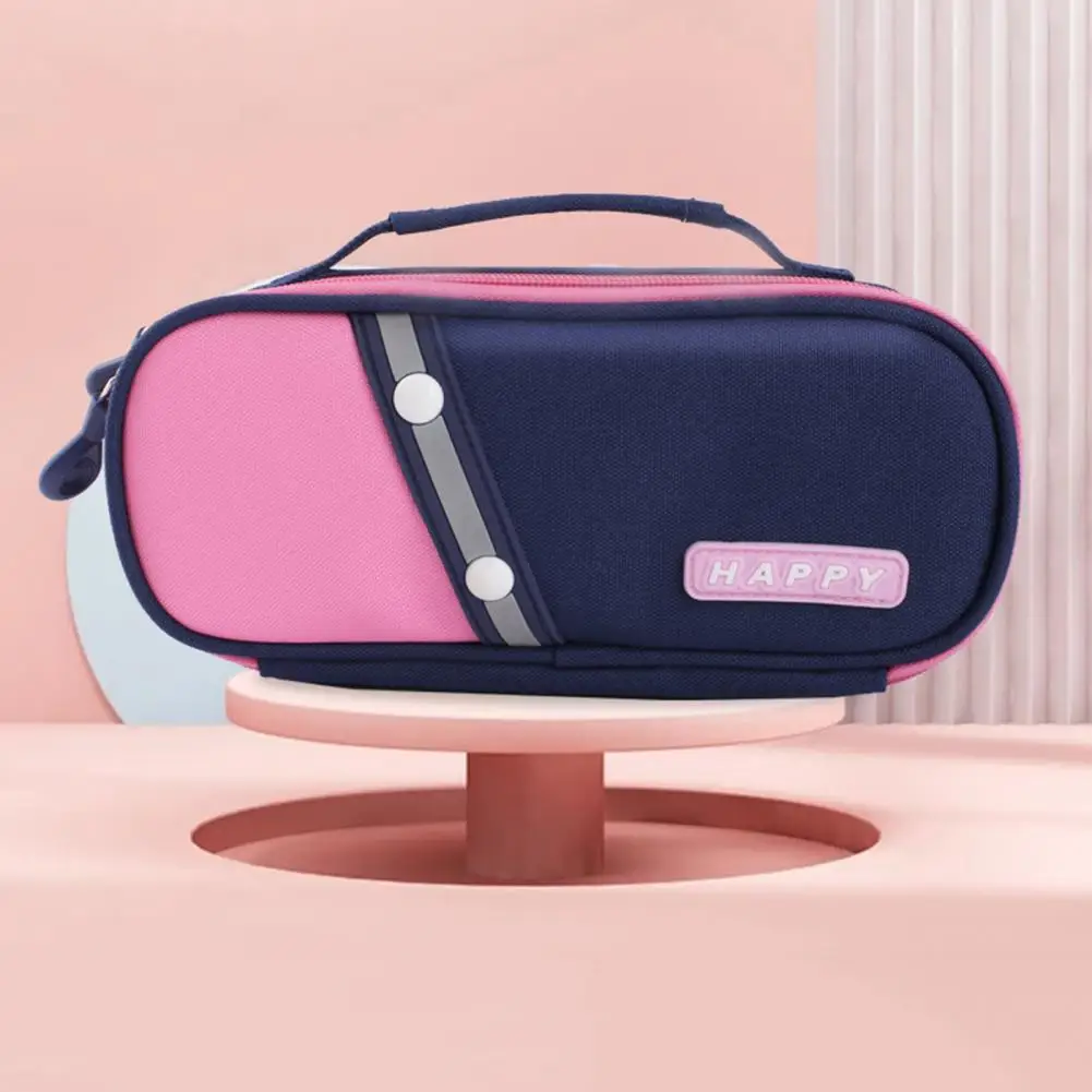 กล่องดินสอสีเย็บปะติดปะต่อกันได้สำหรับเด็กผู้หญิงกล่องดินสอมีกระเป๋าตาข่ายมีความหนาแน่นสูงสามารถ POUCH pensil ได้