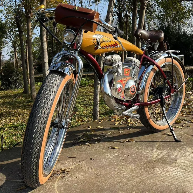 

Self-owned manufacturer 4-wheel bicycle bar industrial style retro posing prop car dense spoke wheel
