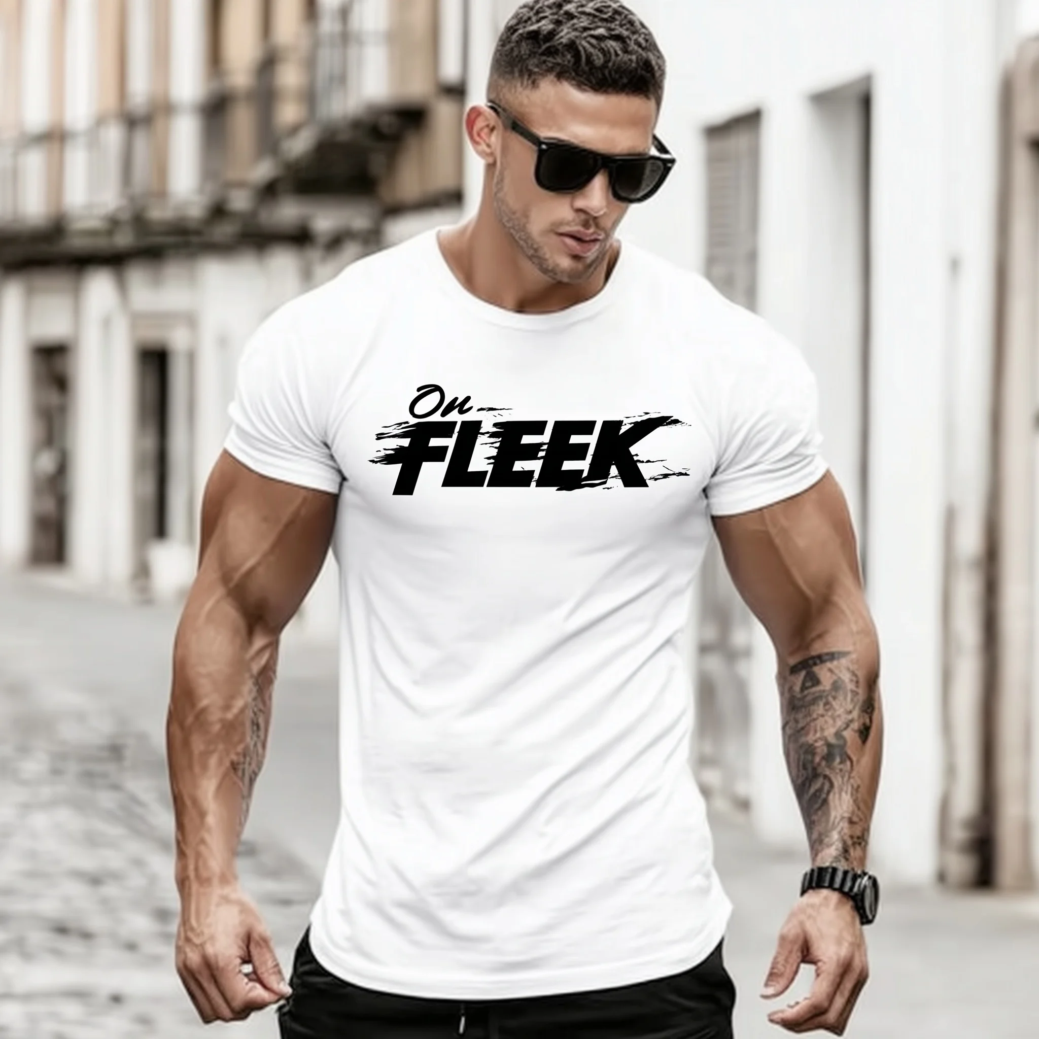 

Teevo Men's Short Sleeve T-Shirt Casual Graphic Tee with Trendy Text Design for Daily Wear