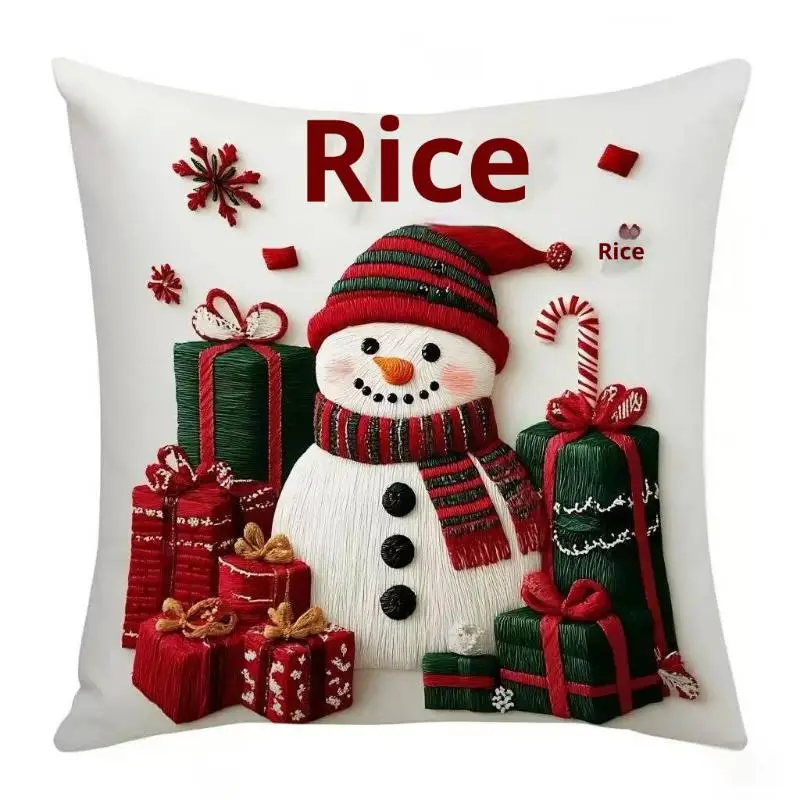 عيد الميلاد وسادة غطاء 45x45 سنتيمتر ثلج طباعة وسادة الزخرفية القضية احتفالية عطلة ديكور المنزل لسرير أريكة