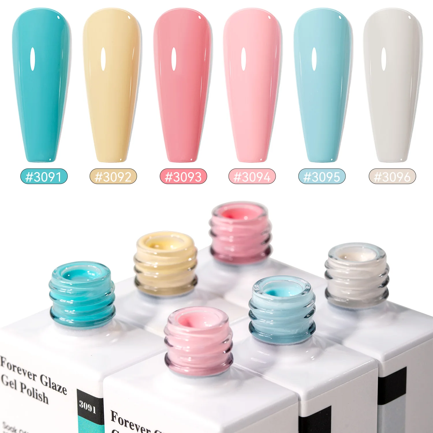 

Vendeeni Hot Selling Macaron 6color Nail Gel Polish UV/LED Nail Art Gel TPO HEMA Free OEM Custom Private Label Gel Polish Nail