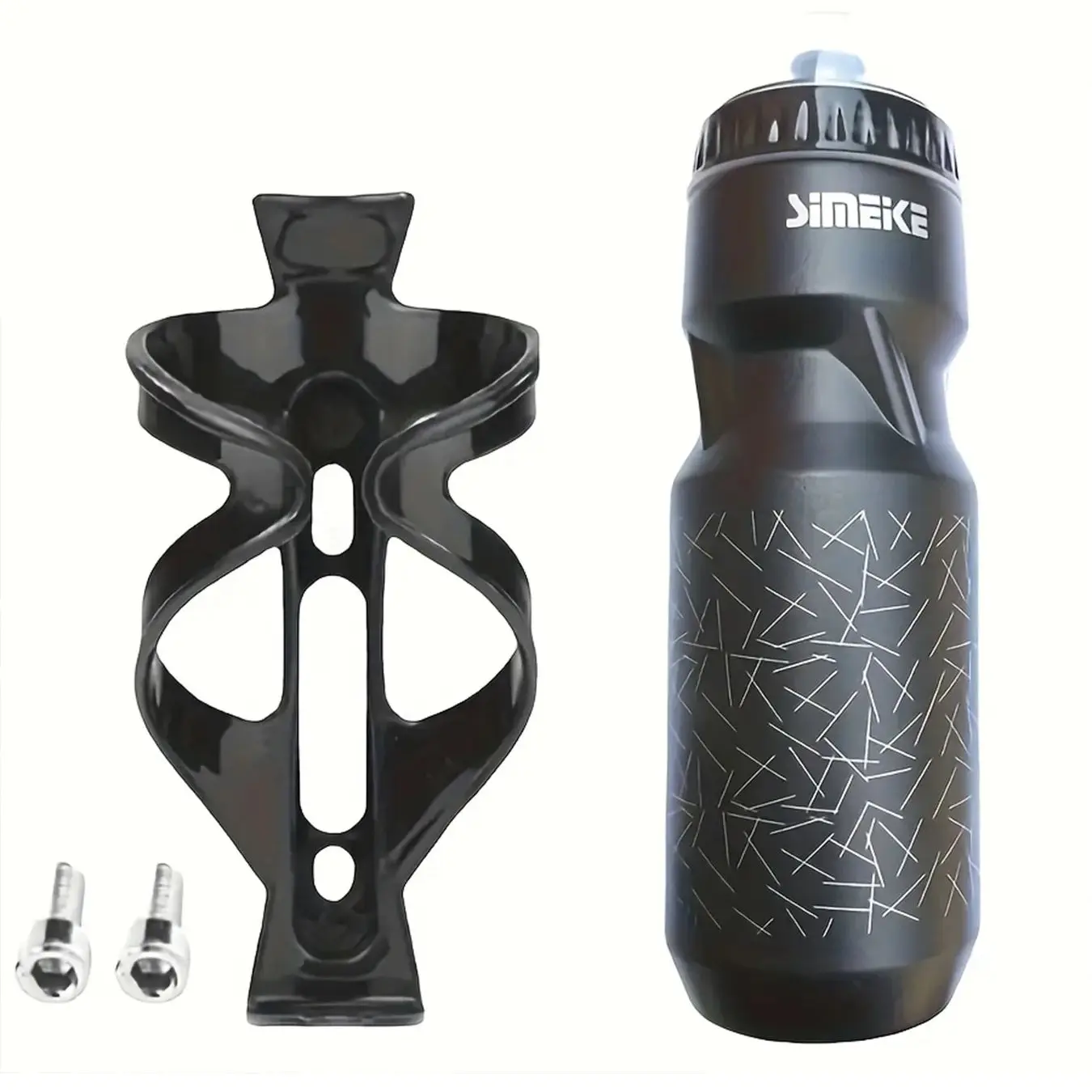 AliExpress NONE [750ml Large Capacity Cycling Bottle] 750ml Cycling Water Bottle Set - Large Capacity, Includes Bike Cage Holder & 2 Screws, Han