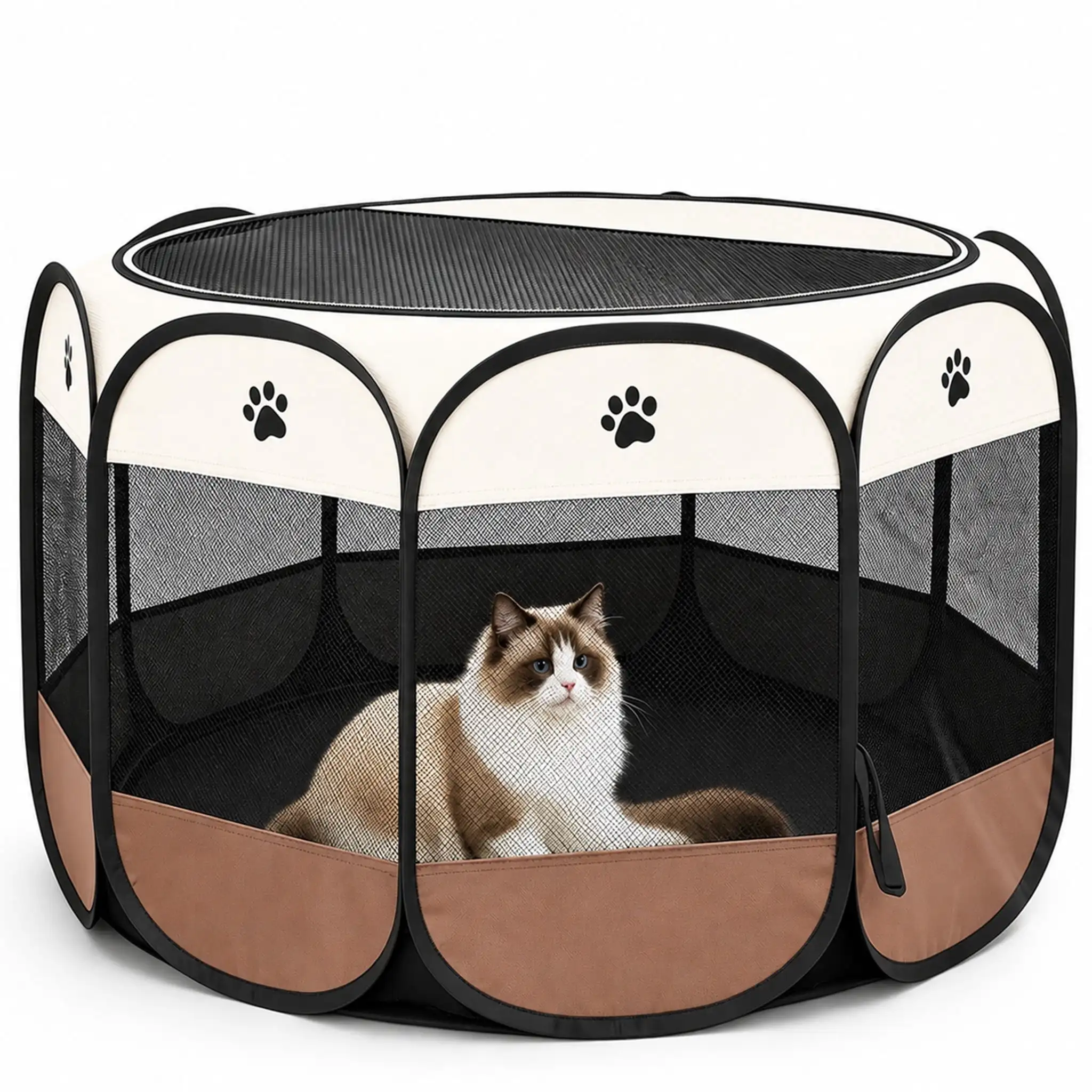 Portable Pet Playpen Foldable Puppy Cat Exercise Pen Tent Dog Kennel for Indoor Outdoor