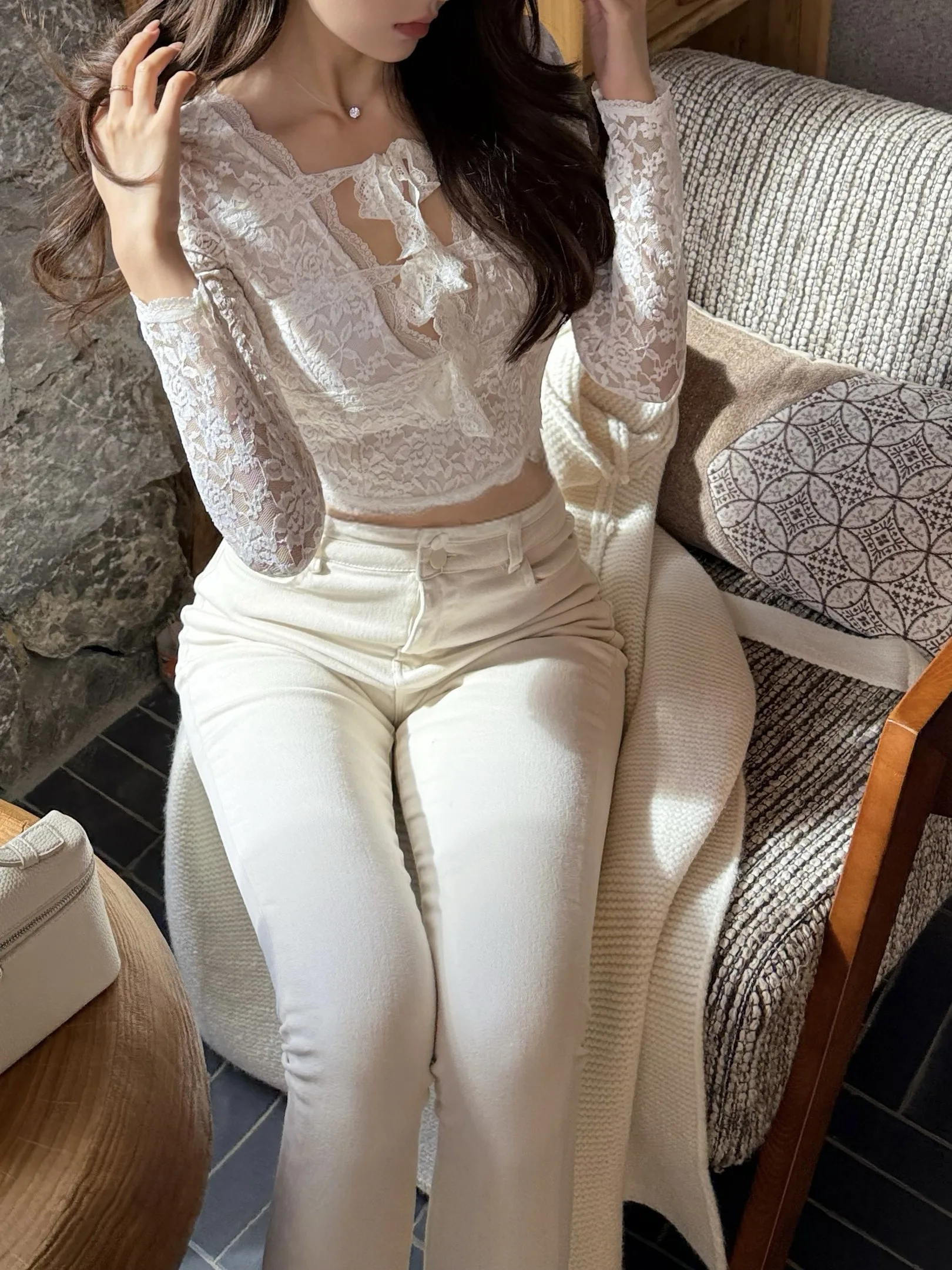 

Сексуальное кружевное платье с глубоким V-образным вырезом, облегающее, с длинными рукавами, на завязках, с поясом, для осени и зимы, женское, повседневное, короткое