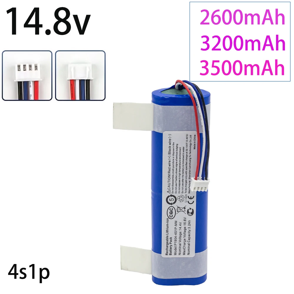 

Для аксессуаров для роботов Xiaomi, вакуумный резервный аккумулятор MOP2 XMSTJQR2C STYTJ03ZHM 2C, 18650, литий-ионный 14,8 В, 2600 мАч/3200 мАч/3500 мАч