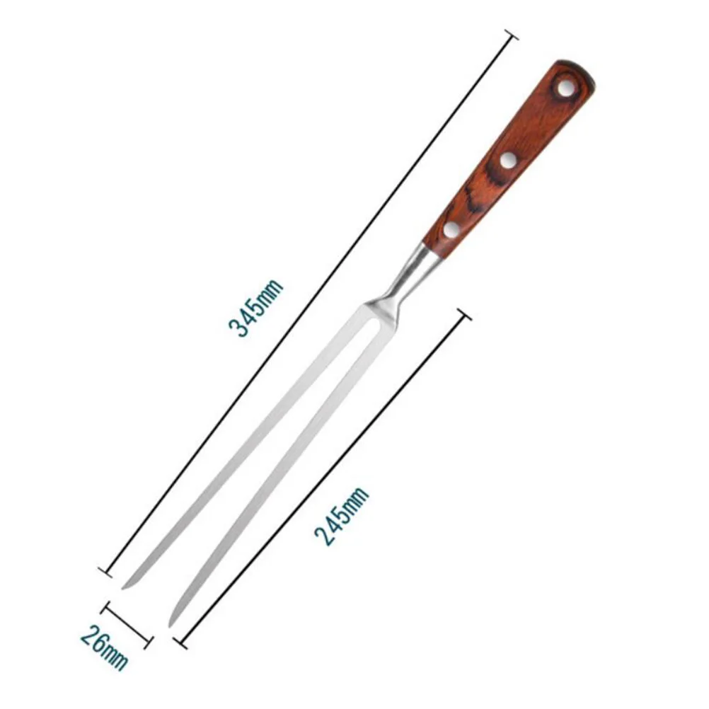 

Stainless Steel Barbecue Forks Grilling Tools Double Head Meat Forks for BBQ Wood H Kitchen Catering utensils Roasting Sticks