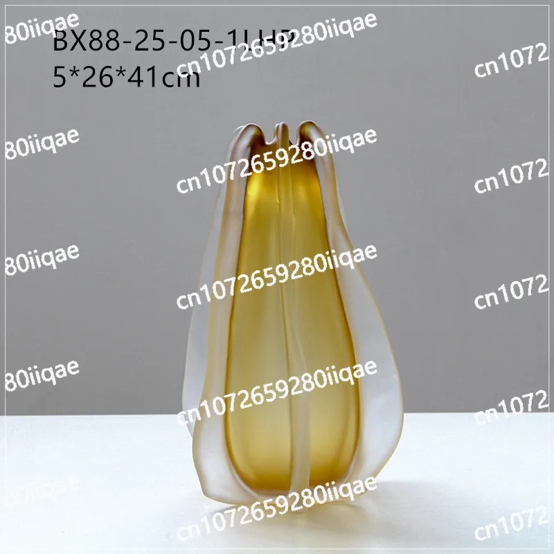 Matte Amber Vase Home Bouquet Flower Arrangement Modern Light Luxury Creativity,