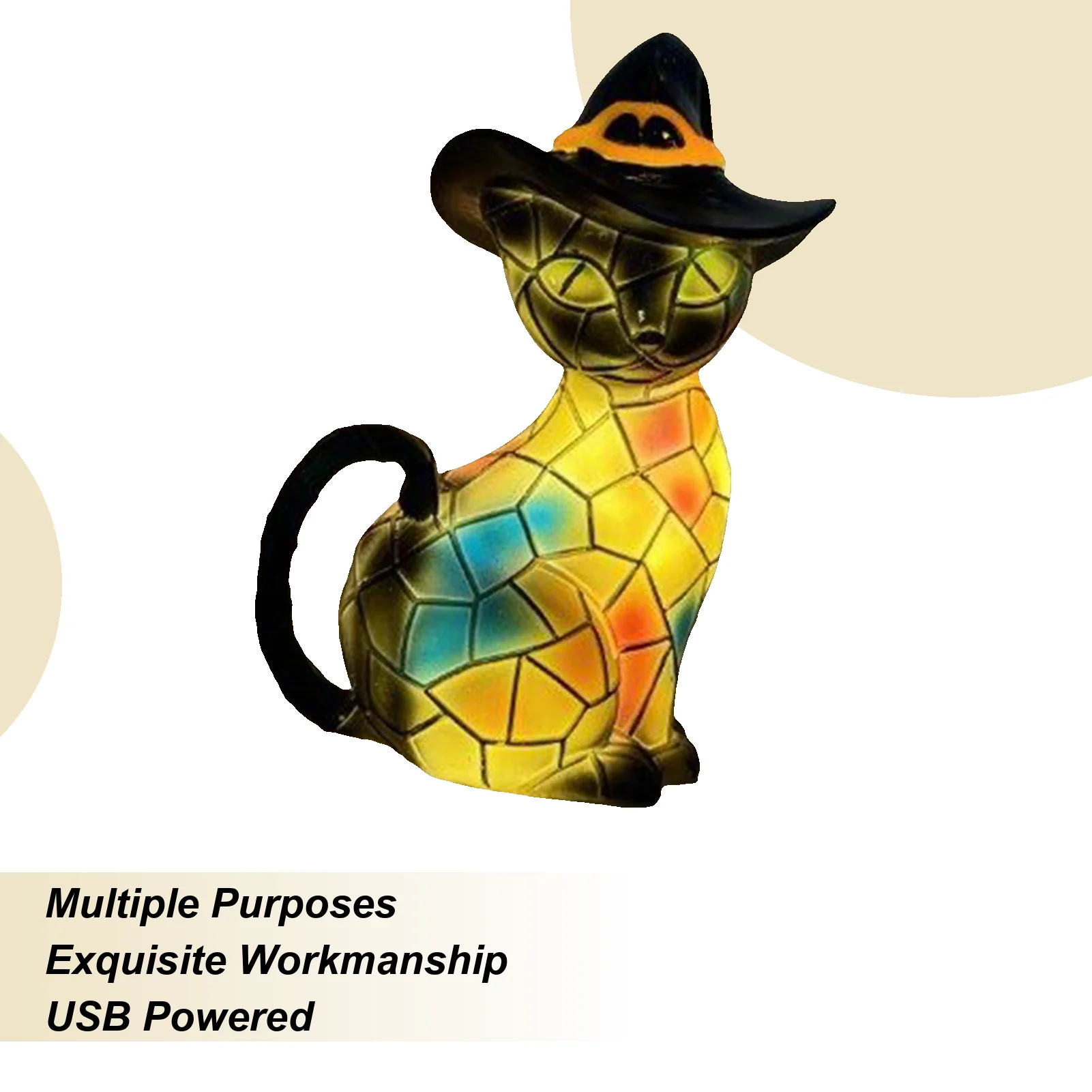 

Retro Cat Lamp Vintage Cat Lamp Resin Night Light Cute Resin Animal LED Light for Bedroom Living Room Study Room Bedside Nursery