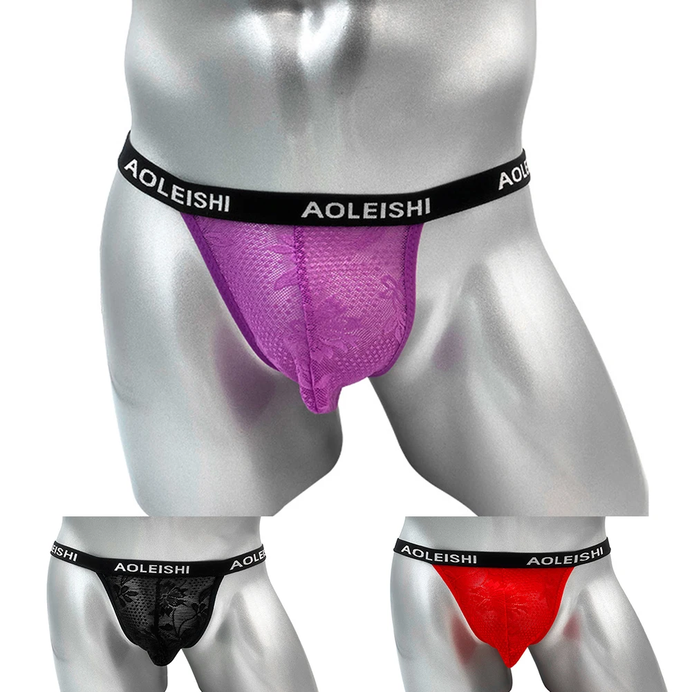 Daily Men\'s Underwears Lingerie Man Mesh Open Panties See Sexy Soft Thong Through Brief Underpants Butt Brand New