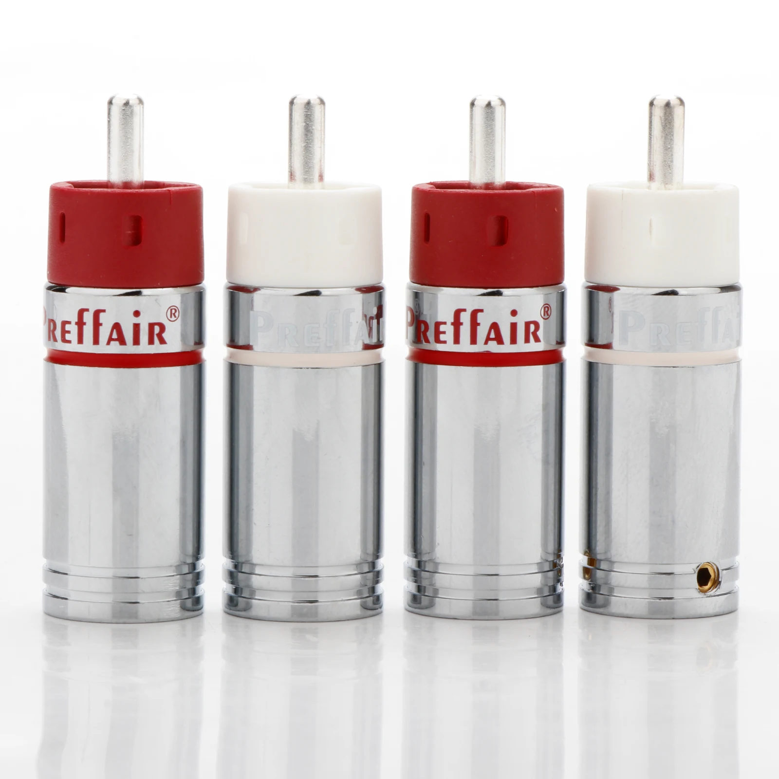 R1724 4 قطعة Hifi لتقوم بها بنفسك 9 مللي متر الفضة مطلي أو الذهب مطلي النحاس RCA التوصيل موصل ، HIFI RCA جاك