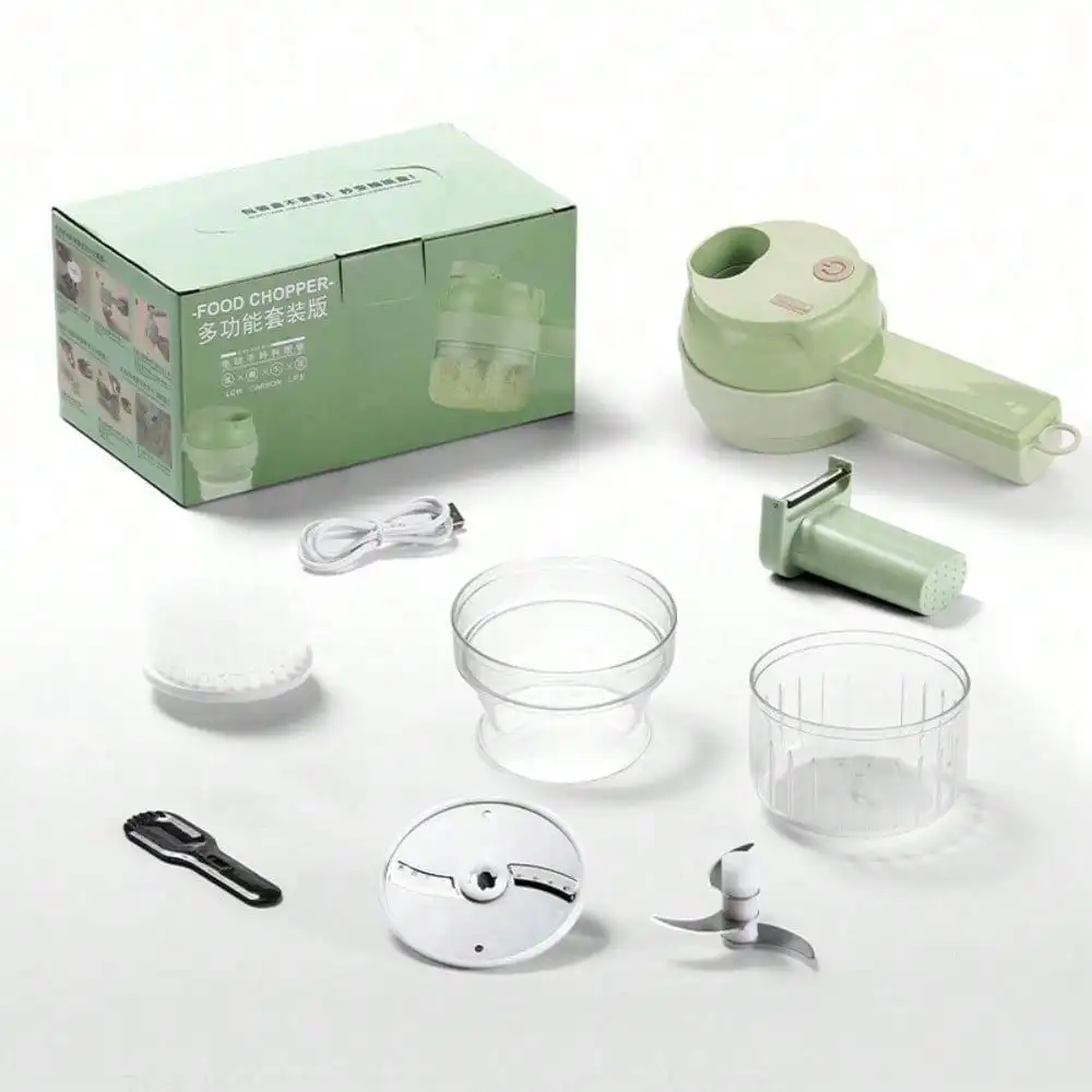 Family New Multi-Functional Household Vegetable Cutter, Cooking Food Supplement Machine, New Wireless Electric Vegetable Chopper, Garlic and Meat Grinder, An Essential Helper for Home