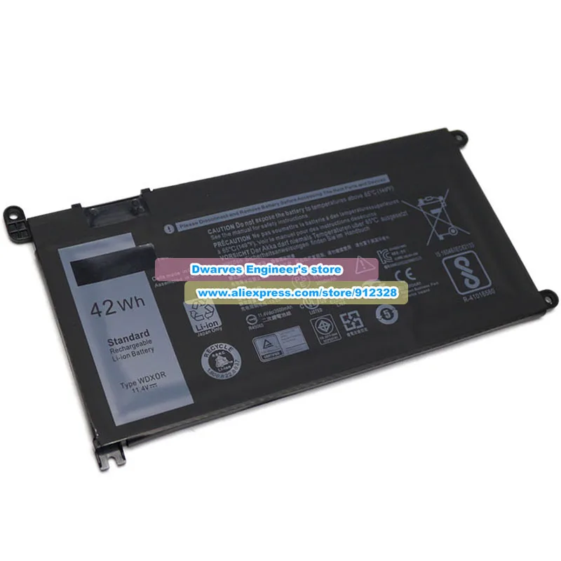 New 11.4V 42Wh Battery WDXOR WDX0R For Inspiron 13 14 15 17 5000 7000 P69G001 5378 5379 5770 5570 P69G Vostro 5471