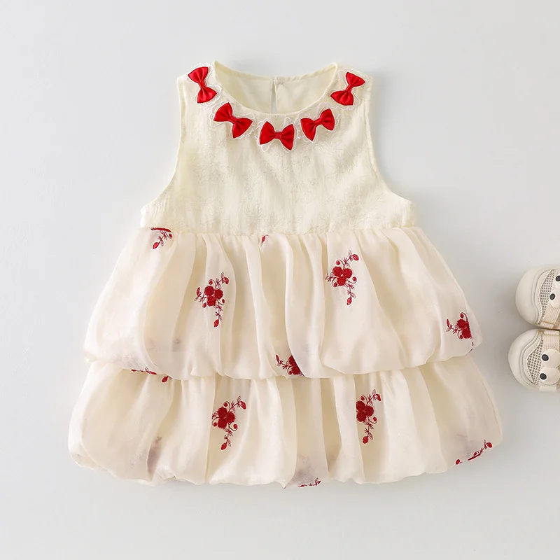 

2025 Summer New A-class Pure Cotton Baby Vest Dress, Children's Girls' Dress, Children's Summer Clothes