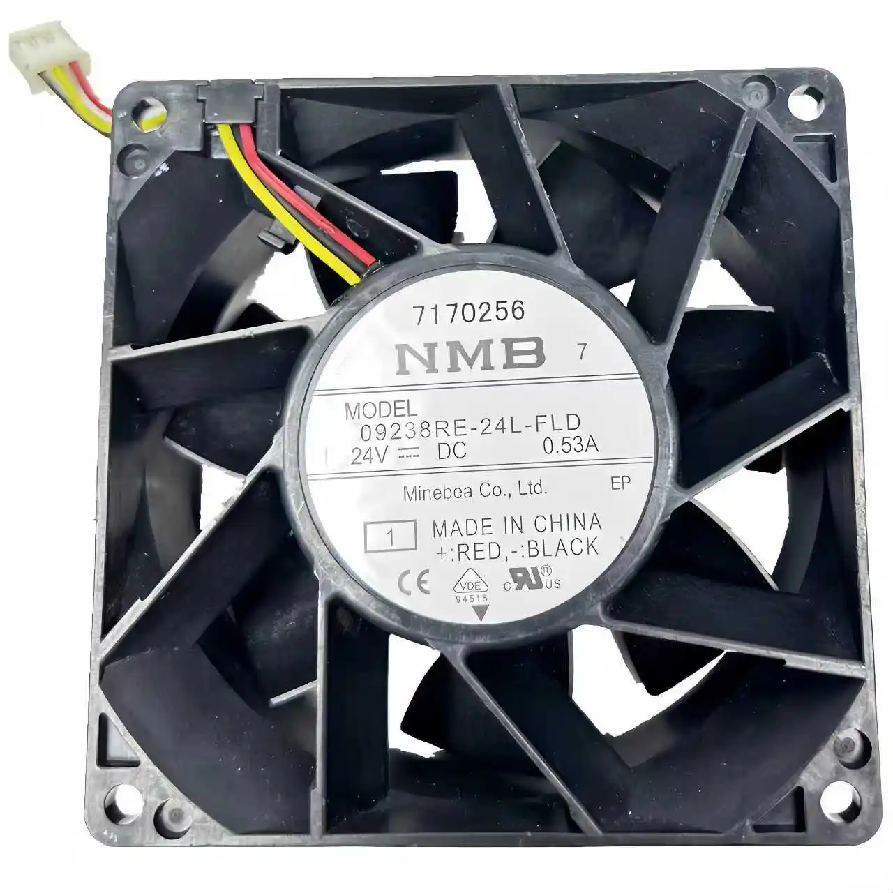 NMB 09238RE-24L-FLD 92x92x38mm 24V 0.53A Cooling Fan, High-Performance 9CM Fan for Yaskawa Inverters, Durable Industrial Cooling