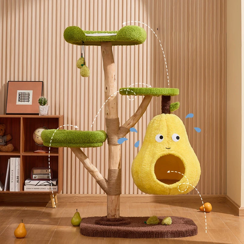 

Popular cat Climbing Frame with Duck-shaped Cover cat Nest Climbing Structure Integrated Solid Wood Tree Trunk&sisal cat Toy