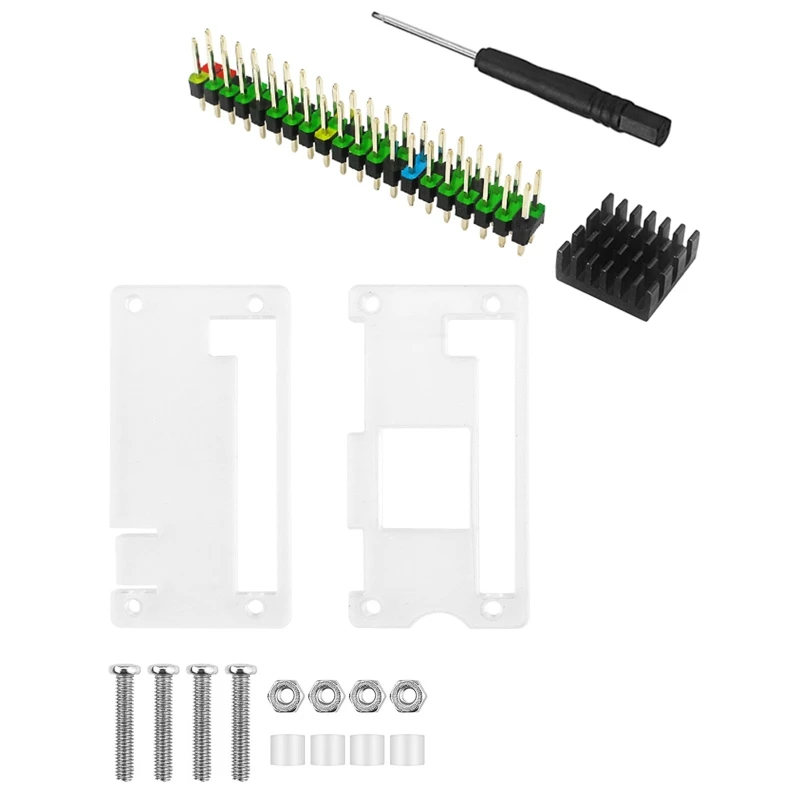 2022 New Raspberry Pi Zero W Acrylic Case Armored Shell w/ Aluminum Heatsink GPIO Header